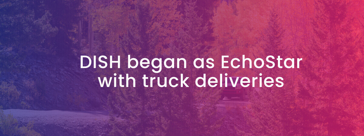 DISH began as Echostar with truck deliveries photo of truck in Colorado Mountains