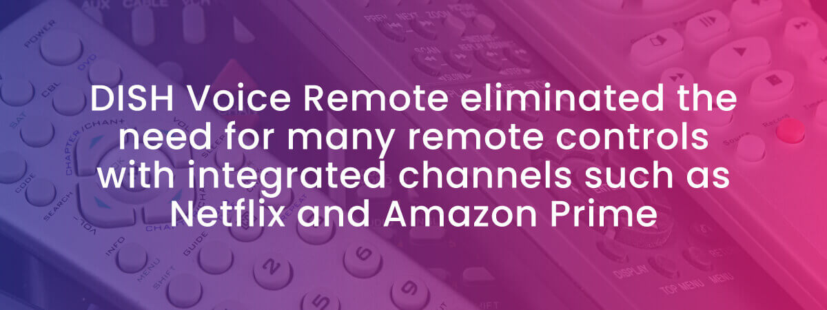 DISH Voice Remote integrated channels such as Netflix and Amazon Prime