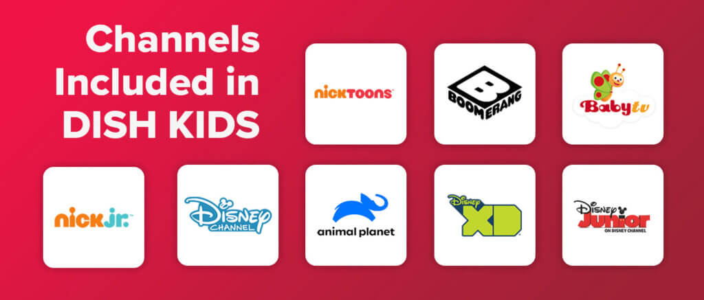 logos of the channels included in DISH kids