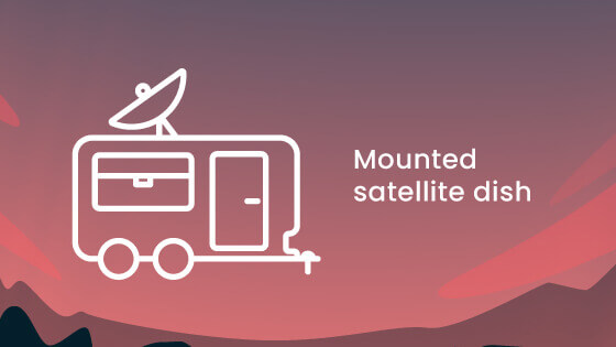 illustration of RV with mounted satellite dish