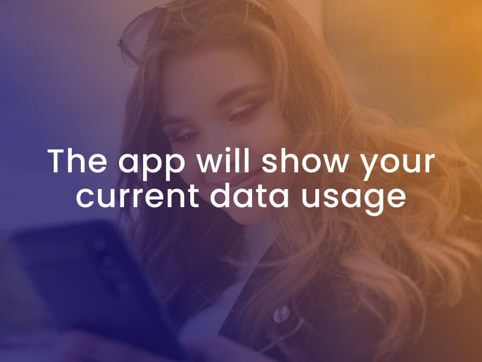 smartphone app will show data usage to a young woman concentrating on her cell phone