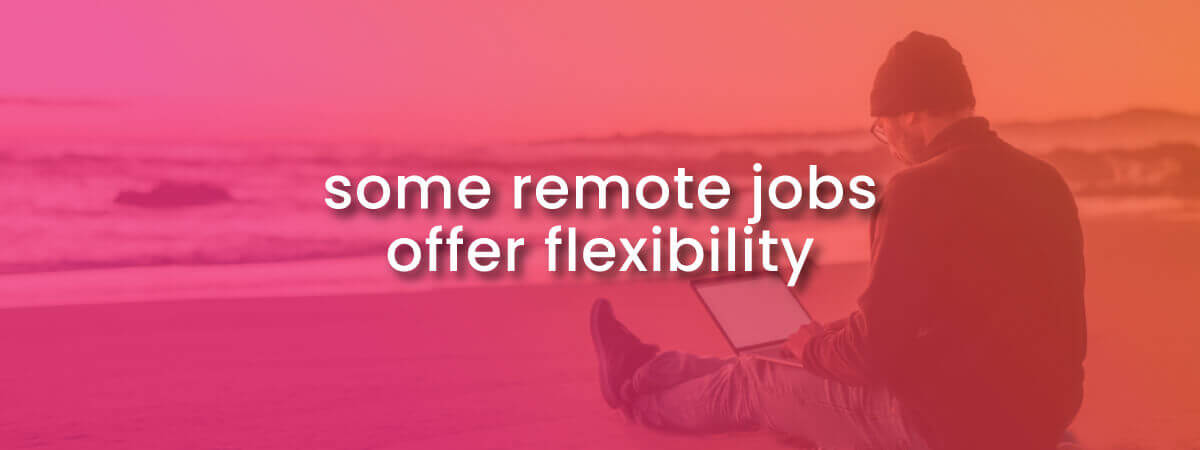 some remote jobs offer flexibility with image of man working on beach