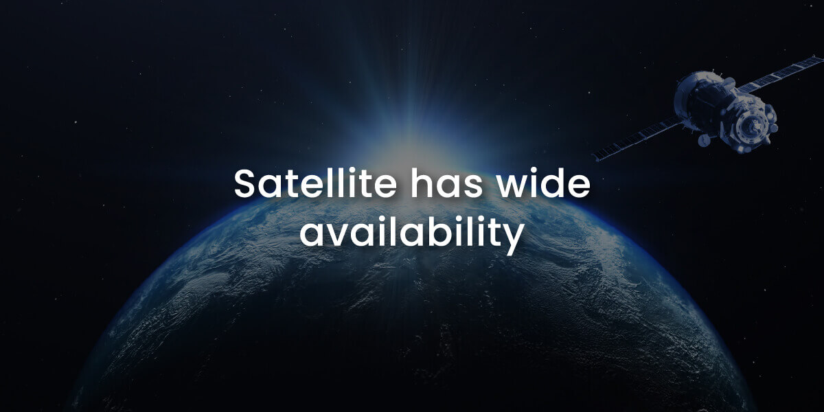 Satellite has wide availability with image of GEO orbit satellite over Earth