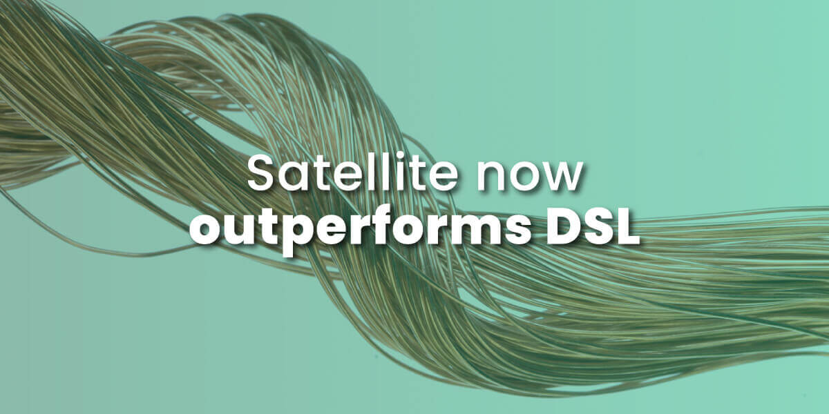 Satellite outperforms DSL with image of copper wire