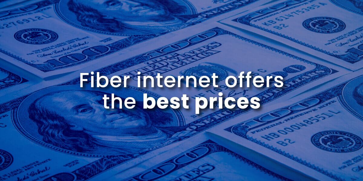 Fiber internet offers the best prices with image of currency dollar bills
