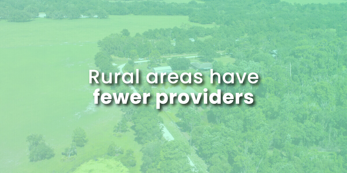 Rural areas have fewer providers with aerial image of suburban Florida