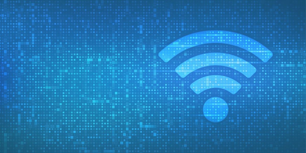 Wi-Fi network symbol glowing