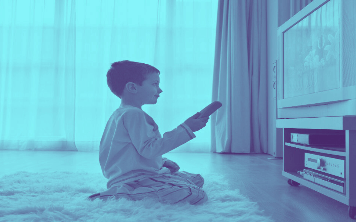 Boy watching TV