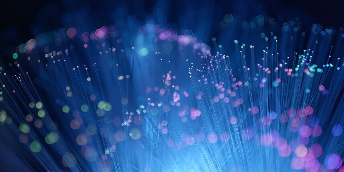 fiber internet glowing bluefiber-optic lights