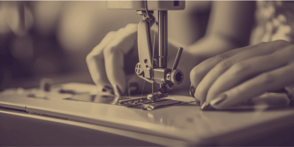 Woman sewing clothes