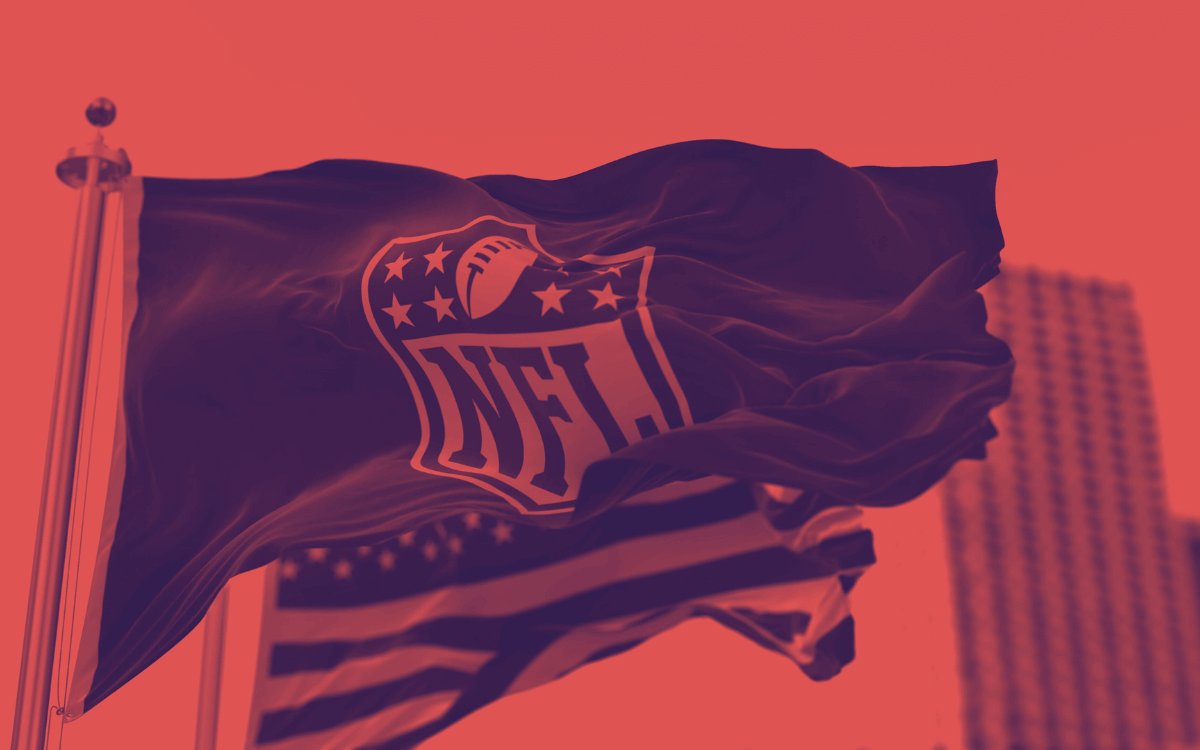 Bandera de la NFL y de Estados Unidos