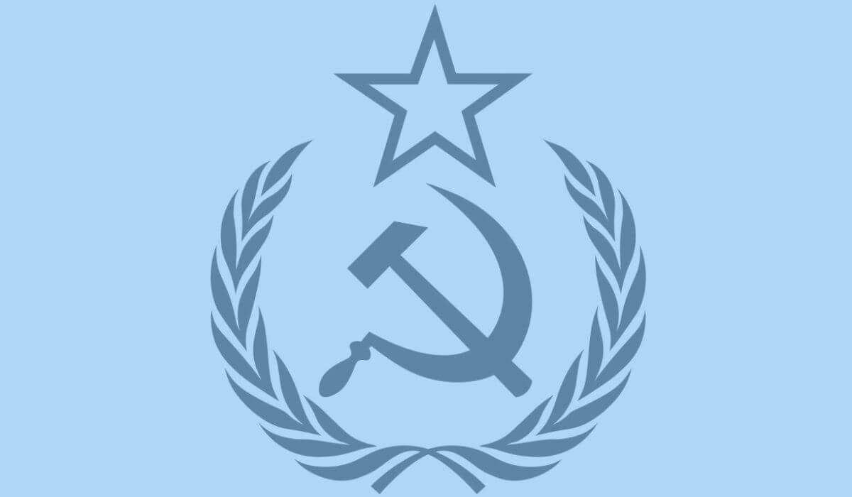 graphic of hammer, sickle and star to represent Russia and internet censorship