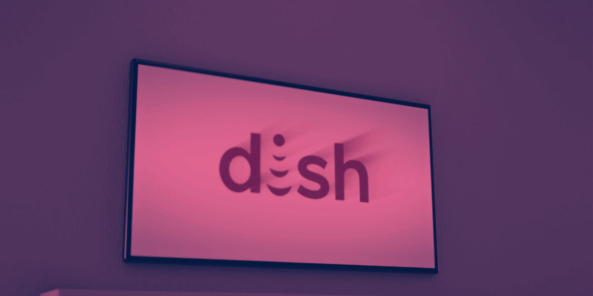 Pantalla de TV con logo de DISH