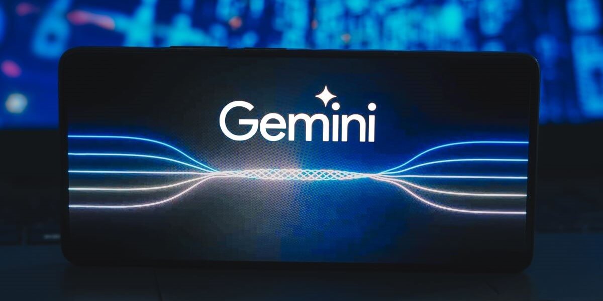 Google Gemini logo on phone