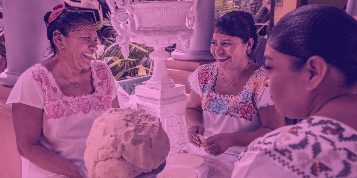 Mexican ladys making tortillas