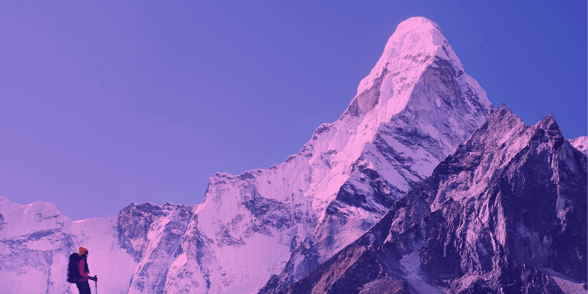 Girl hiking in the Himalayas