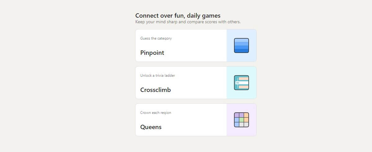 screenshot of LinkedIn Games dashboard