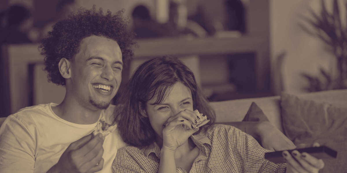 Couple enjoying TV