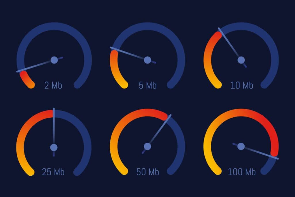 speed dials show different internet speed for gaming