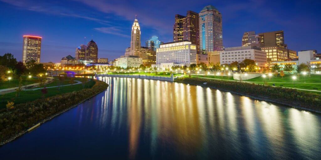 Columbus skyline symbolizing Ohio cost of living