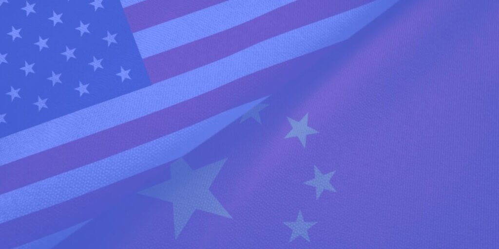 image of U.S. flag and Chinese flag