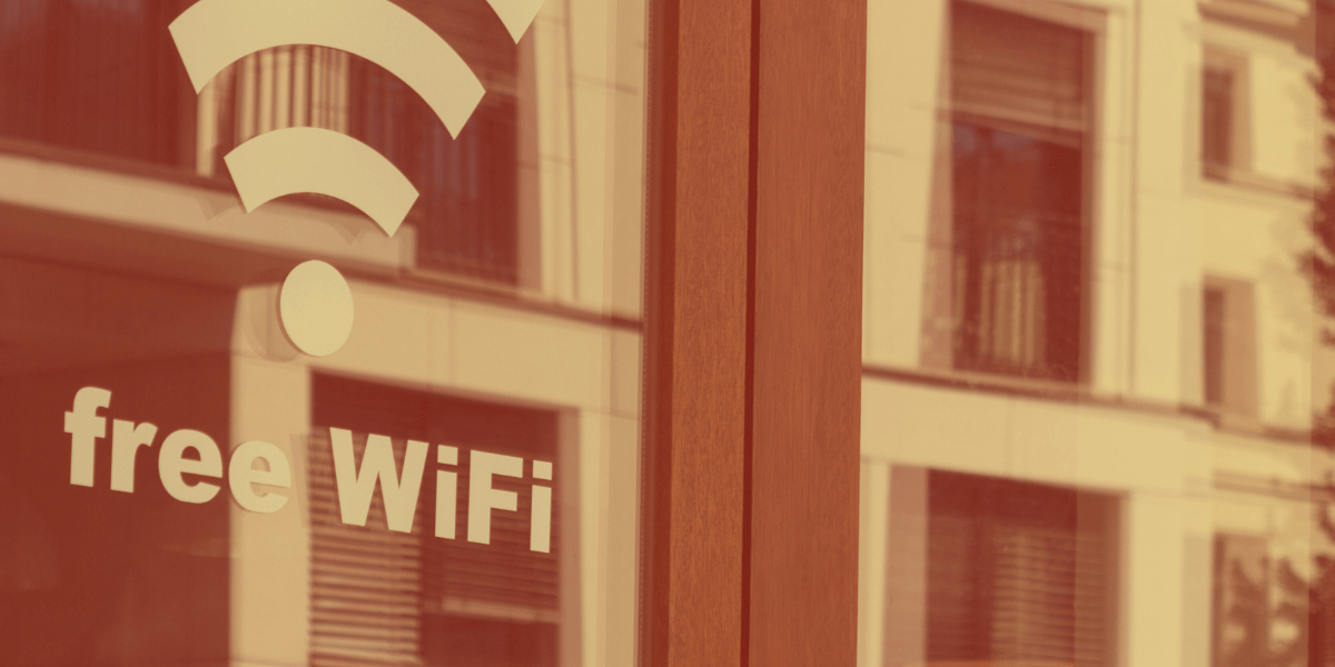 free wifi sign in a shop window