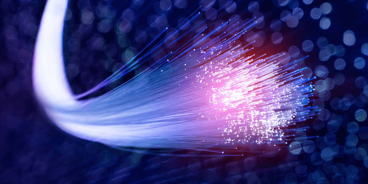 Glass fibers representing fiber internet