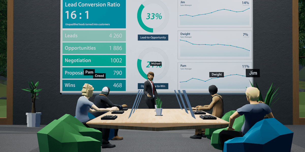 A meeting held in the metaverse