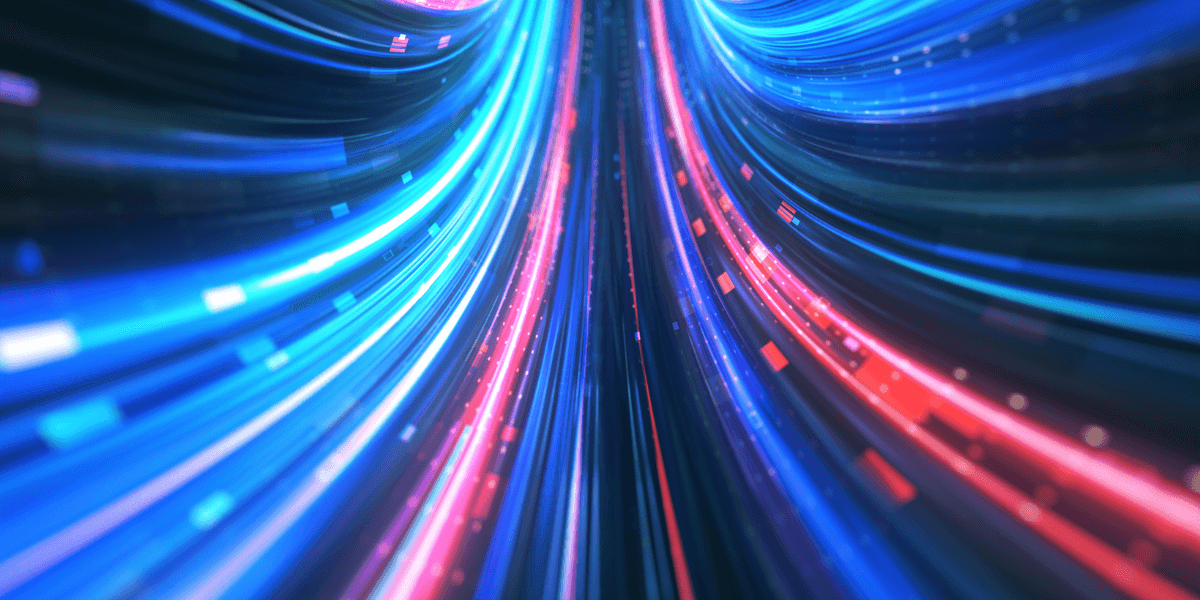 a graphic of neon lines representing speed