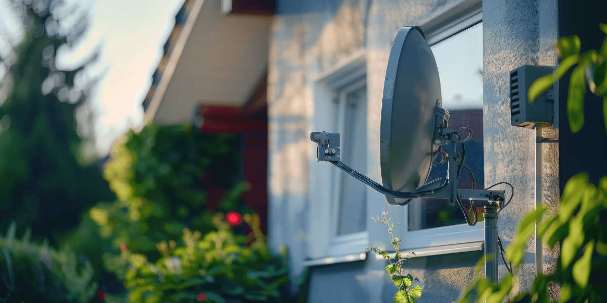 satellite dish attached to a house