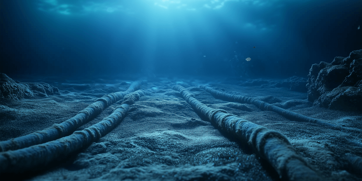 Internet cables on the sea floor