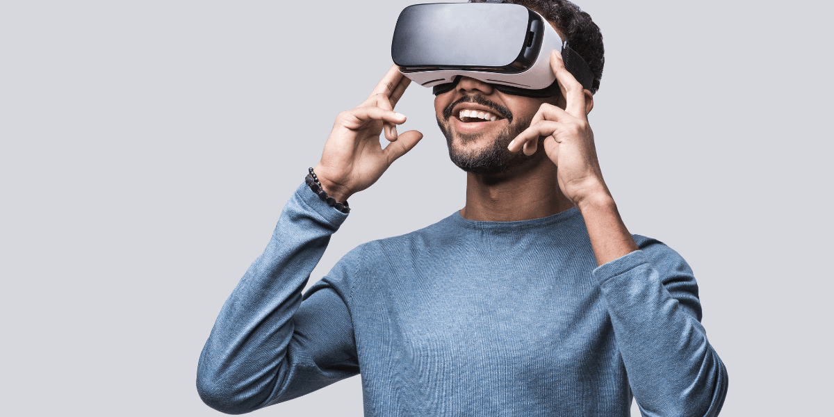 man wearing a VR headset