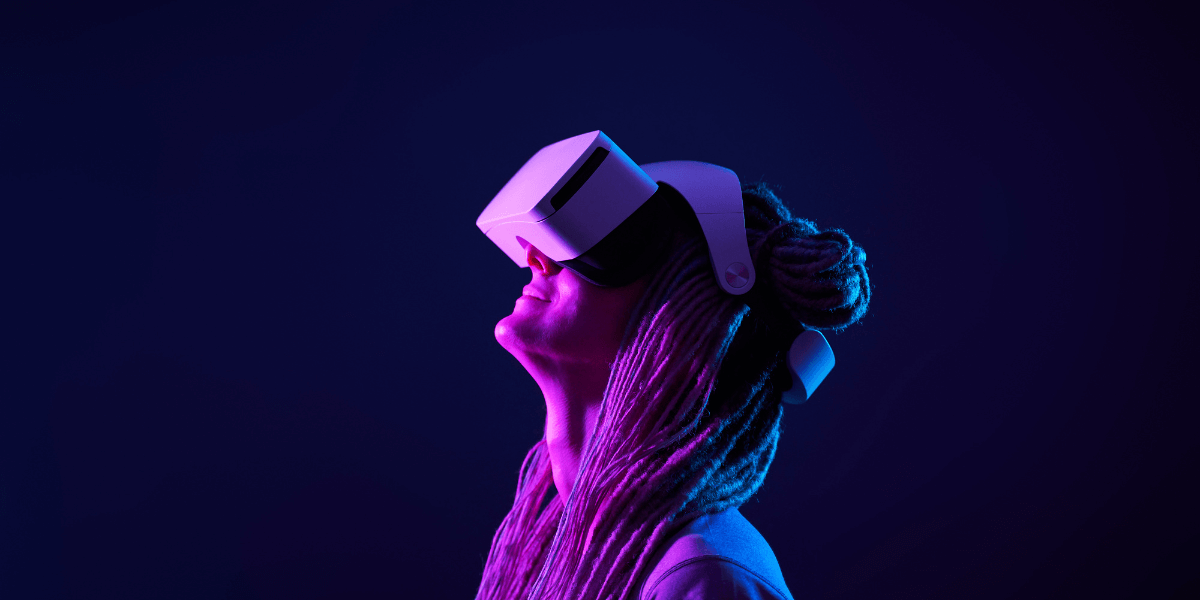 girl wearing VR headset