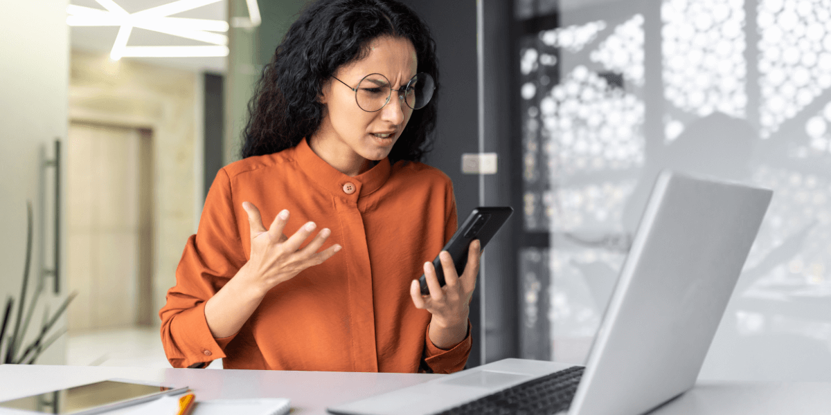 woman frustrated with internet throttling