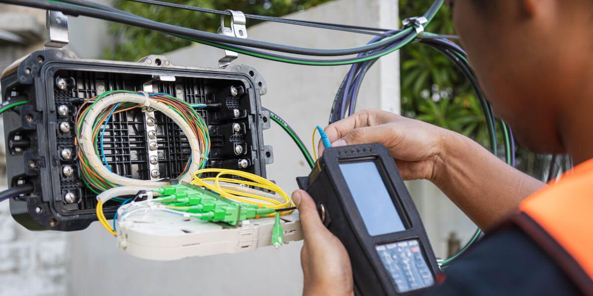 Fiber in my area technician installing fiber