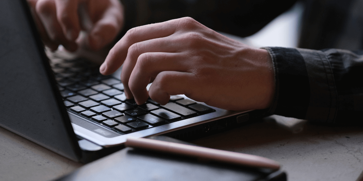 person using a laptop