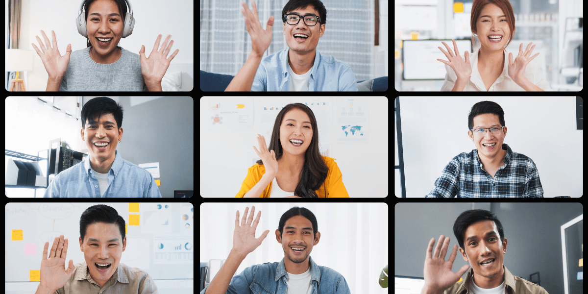 zoom call screen with multiple people