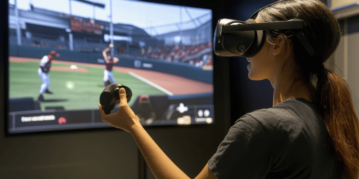 girl using VR headset