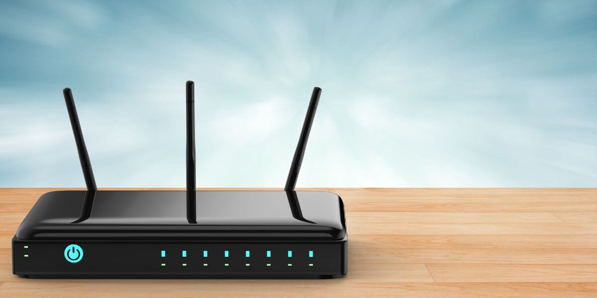 Backup router on table