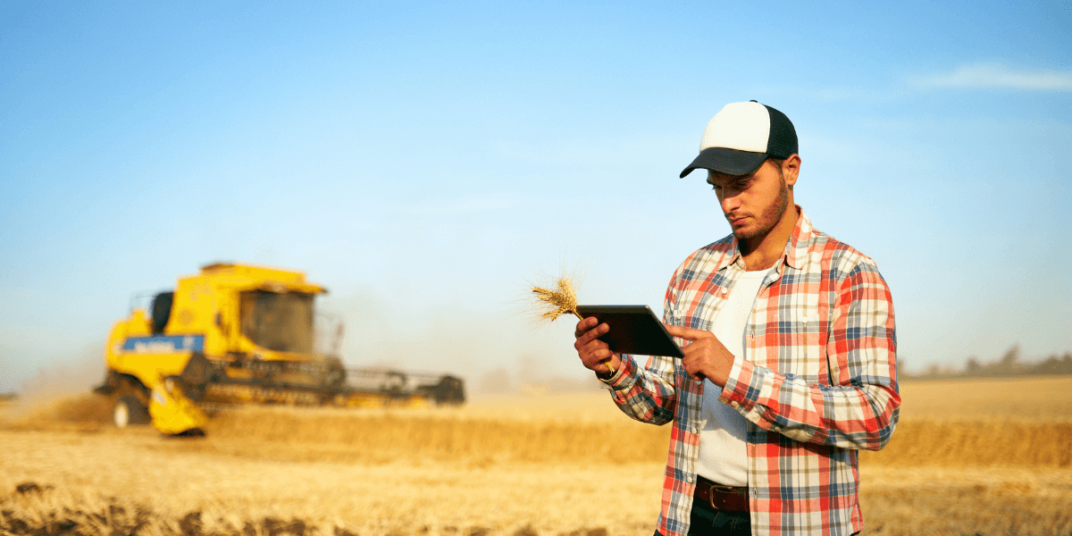 Farmer on an ipad