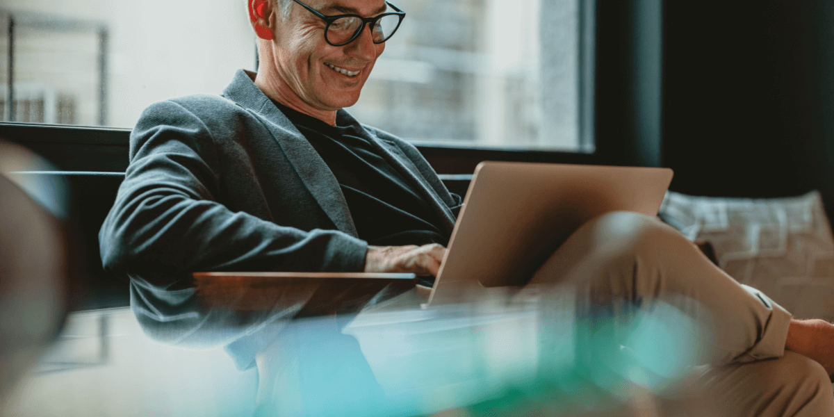 man working on laptop