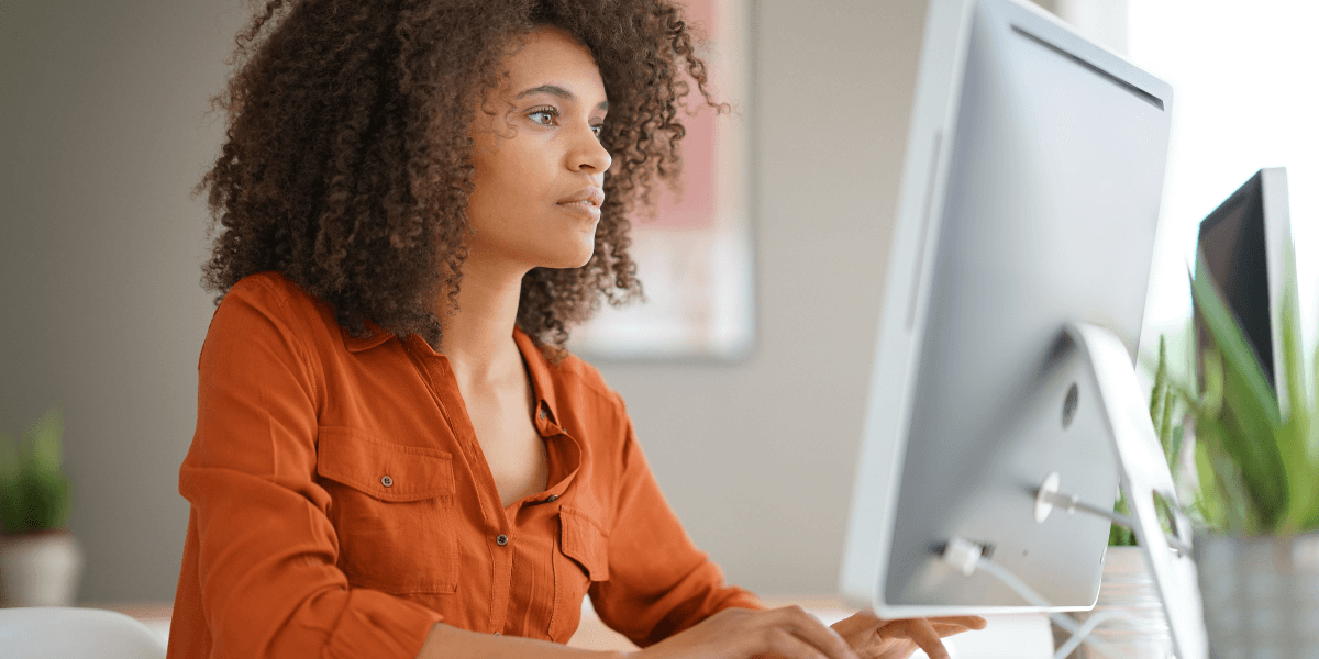 woman working remotely