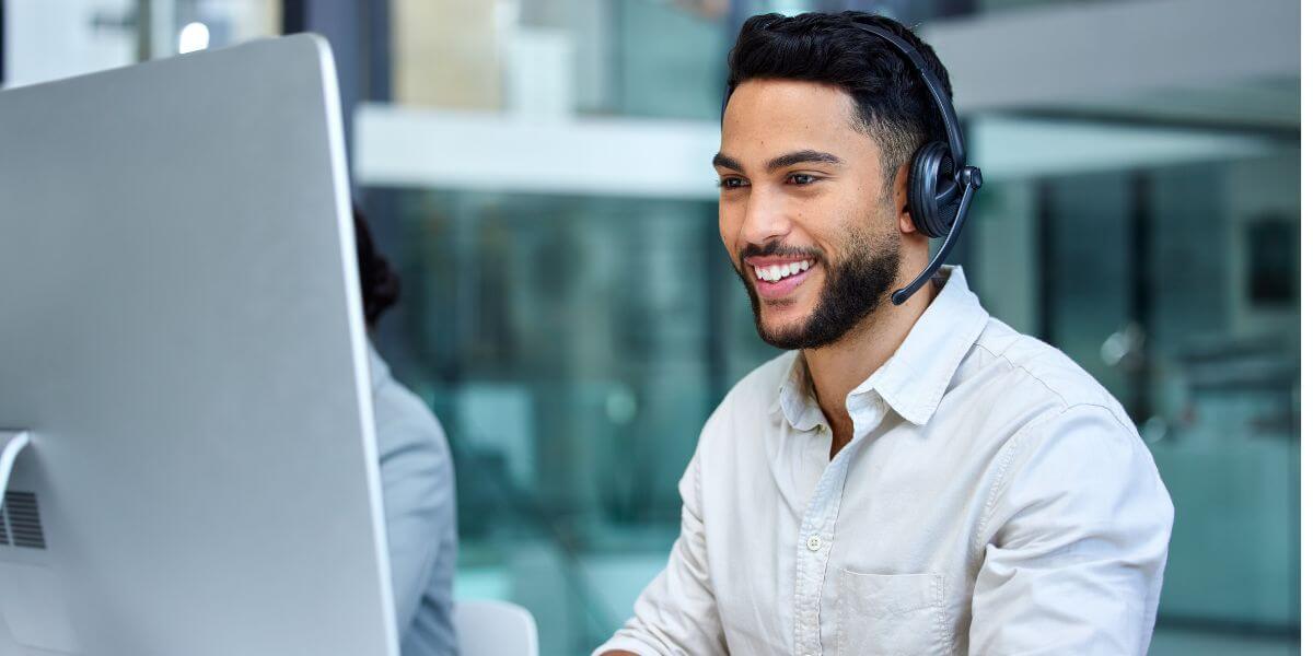 customer service representative talking