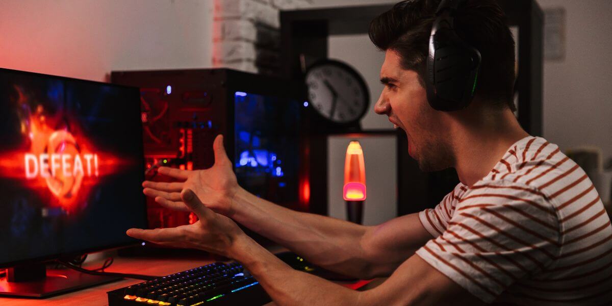 angry gamer losing game