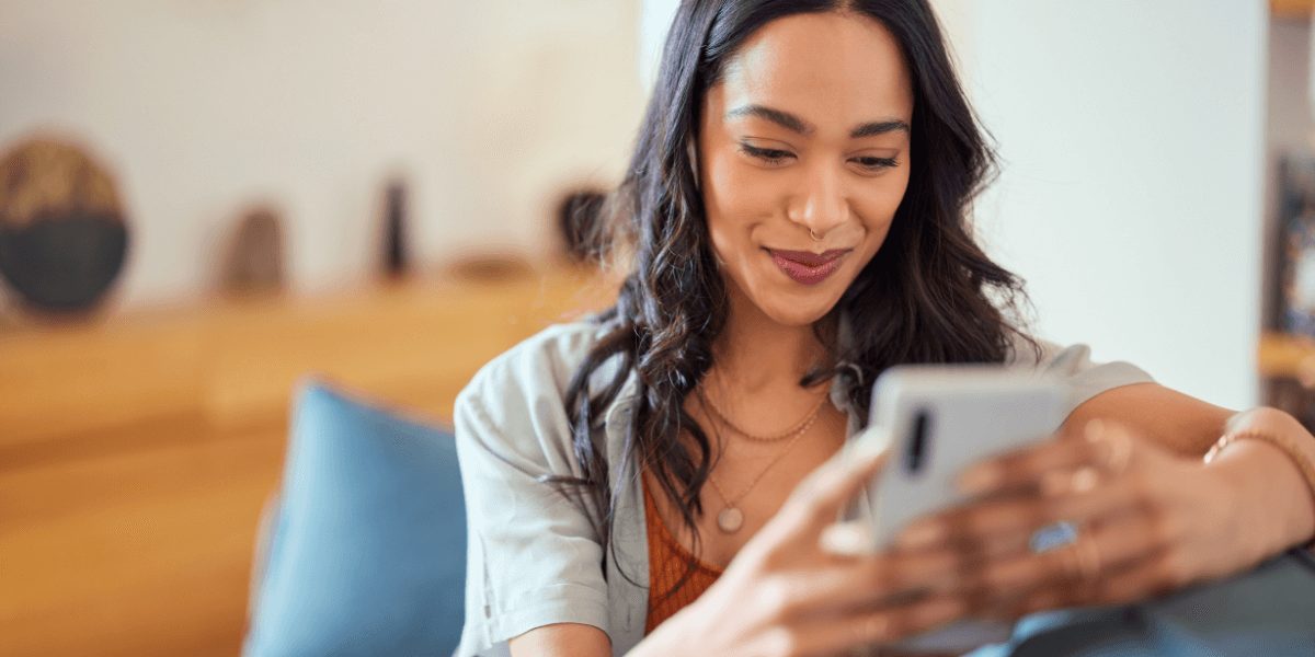 woman using her phone