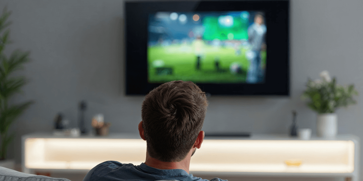man watching tv