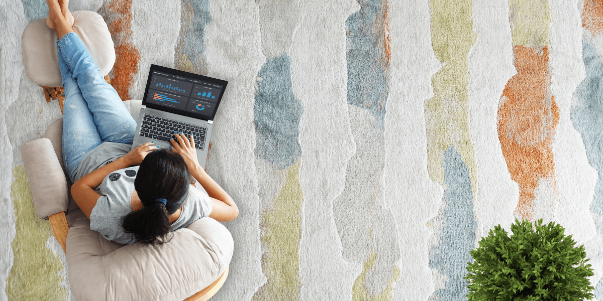 woman working on a laptop