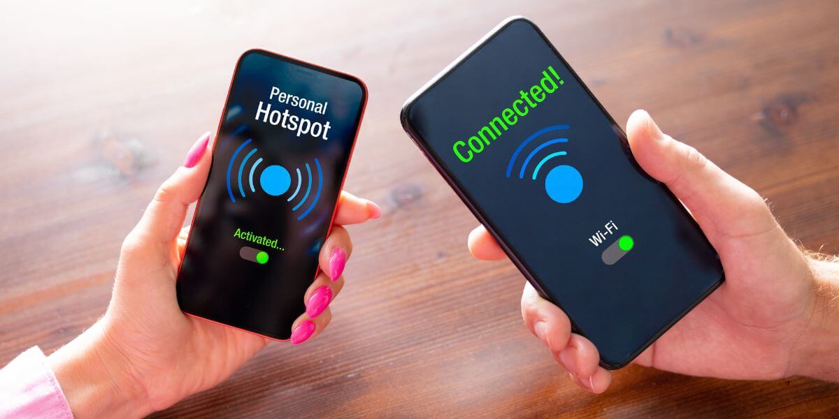 two phones using a hotspot connection