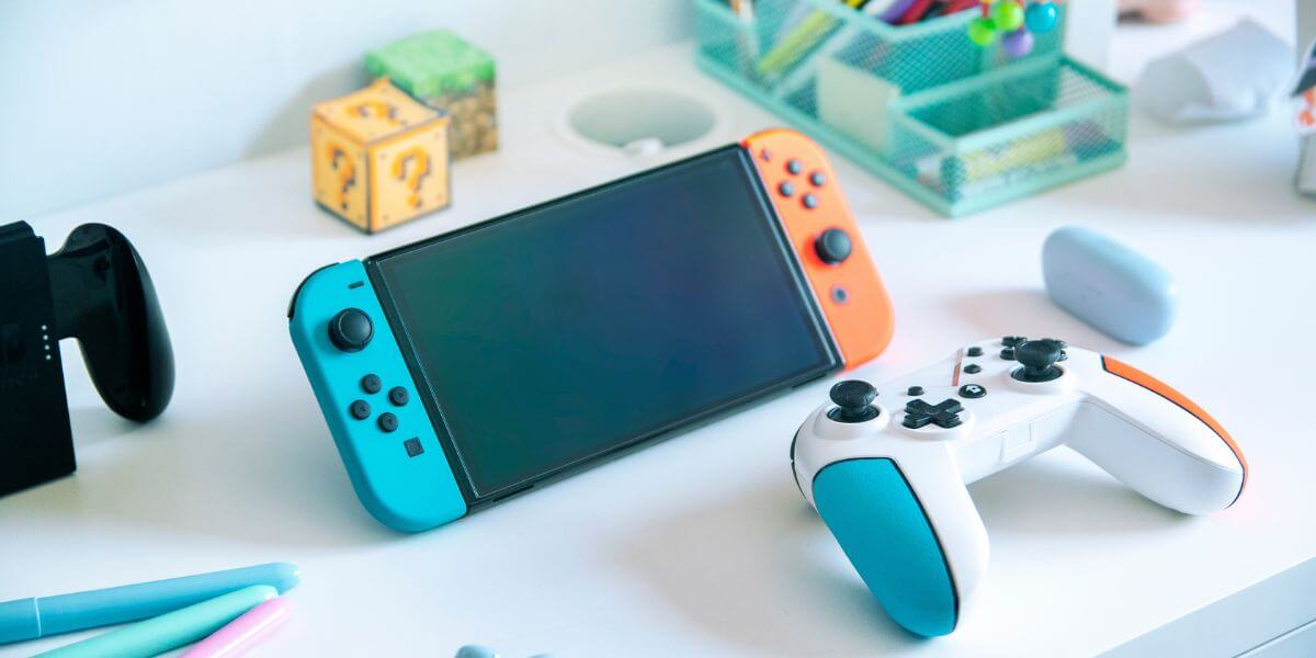 Nintendo Switch on desk