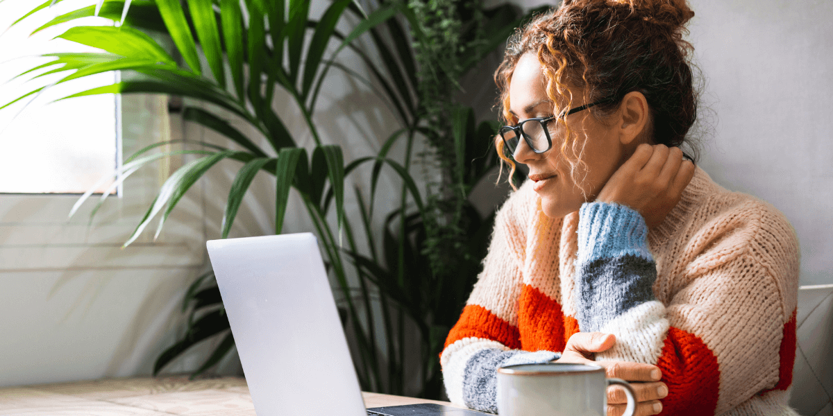 woman using her laptop